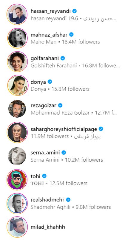 پر طرفدار ترین ایرانی های اینستاگرام